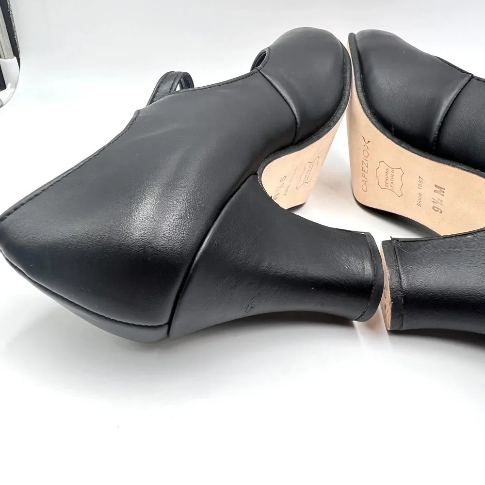Capezio 653 Womens Size 9.5 Manhattan Character‎ Black Leather Dance Shoes Heels
